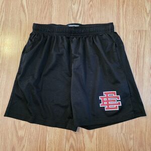 EE Eric Emanuel Black Mesh Shorts w/ Elastic Waistband and Logo Size M